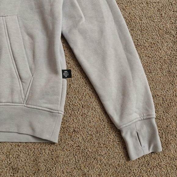 Troll Co. Hoodie Men Small Grey Retro Stripe Sweatshirt Workwear Lineman - Picture 6 of 11